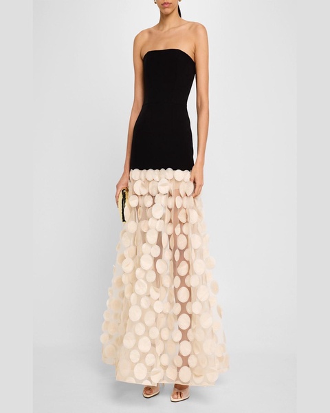 Harper Strapless Applique Gown