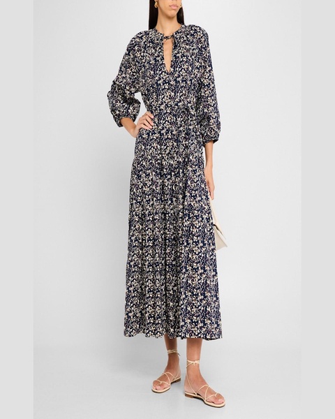 Luminile Tiered Floral-Print Maxi Dress