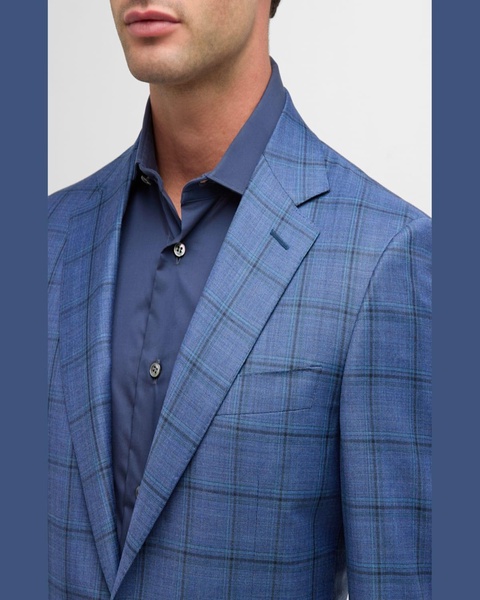 Men's 130s Luxury Wool Windowpane Sport Coat