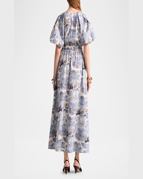 Paulina Printed Poplin Self-Tie Dress