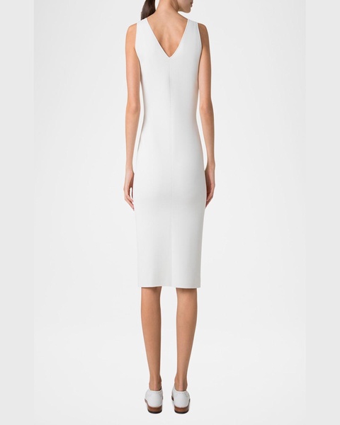V-Neck Sleeveless Knit Midi Dress