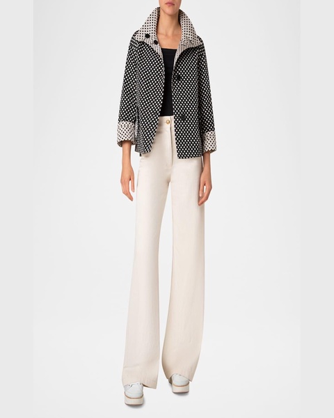 Polka-Dot Single-Breasted Jacket