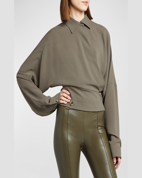 Draped Crepe Blouse