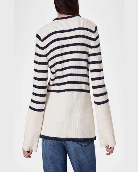 Nancy Stripe Wool Cardigan 