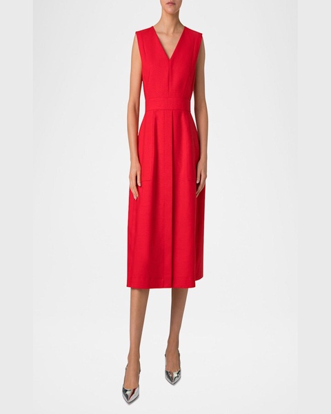 V-Neck Sleeveless Linen Dress