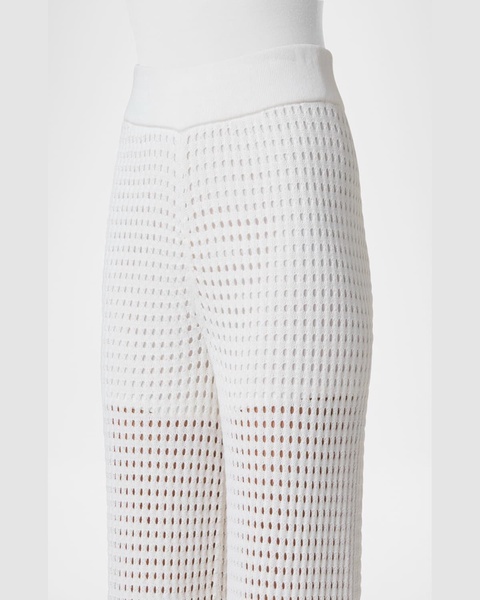 Chunky Cotton Crochet Knit Straight-Leg Pants