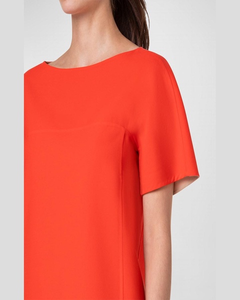 Reversible Bicolor Boat-Neck Short-Sleeve Sheath Dress