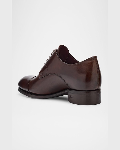 Men's Milano Leather Cap-Toe Derby Shoes
