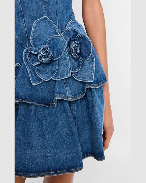 Devyn Denim Ruffle Mini Dress
