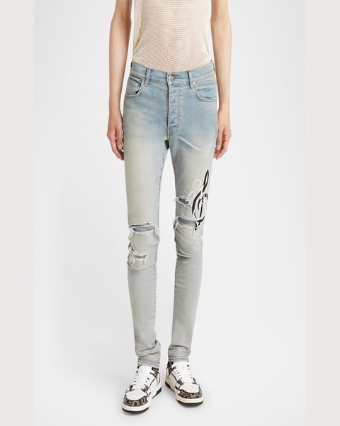 Men's MA Music Note Skinny Jeans