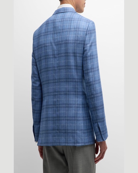 Men's Silk-Cashmere Plaid Sport Coat