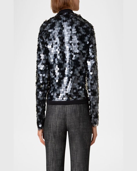 Dot Sequined Bomber Jacket