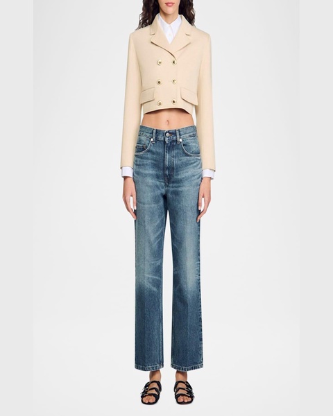 Alessandrie Double-Breasted Cropped Blazer