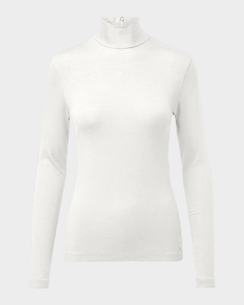 Turtleneck Long-Sleeve Modal-Stretch Top