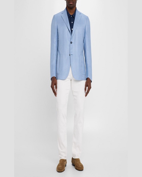 Men's Wool-Silk Hopsack Blazer