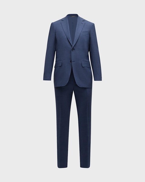 Men's Plaid Super 130s Wool Suit