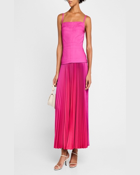 Leasgill Pleated Open-Back Dress