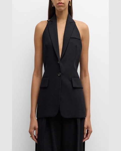 Alexa Single-Breasted Halter Vest