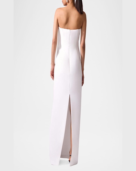 Draped-Front Strapless Gown