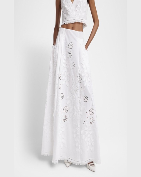 Eyelet Embroidered Maxi Skirt