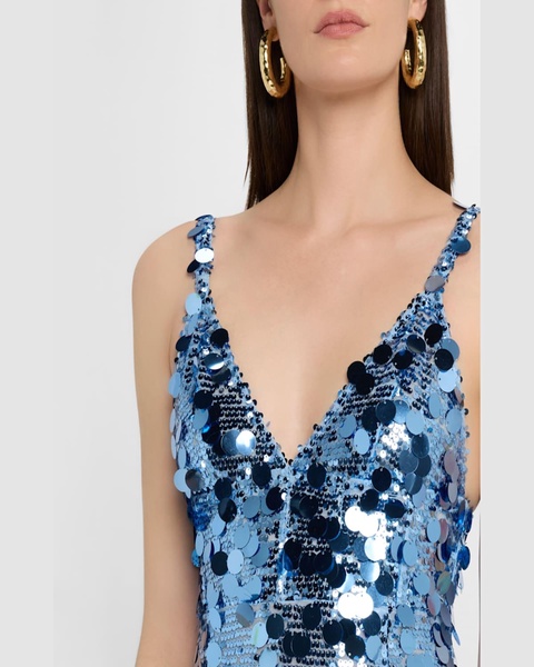 Allegra Deep V-Neck Sequin Column Gown