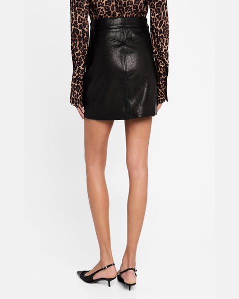Steel Leather Mini Skirt