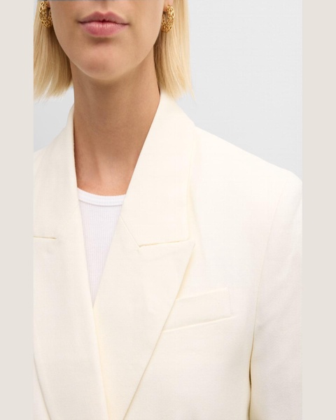 Double-Breasted Textured Twill Blazer