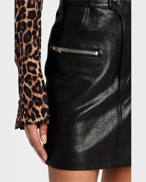 Steel Leather Mini Skirt