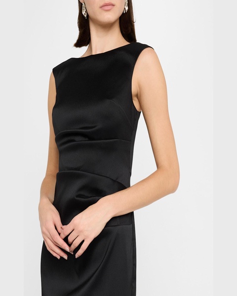 Sleeveless Stretch Mikado Midi Dress
