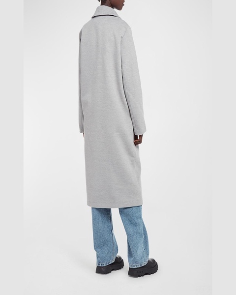 Aaron Faux Wool Long Peacoat 