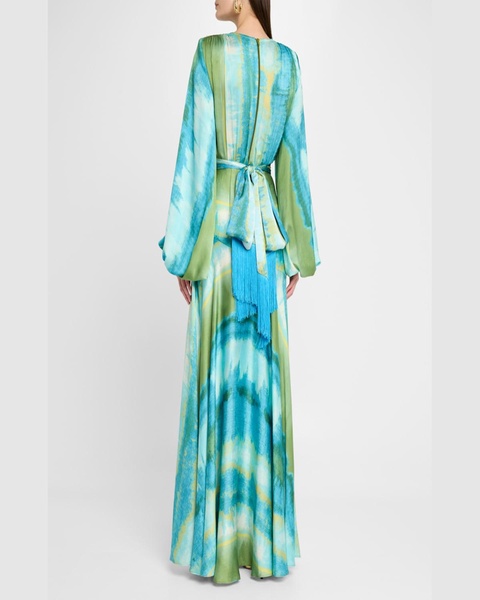 Carmen Coastal Deep V-Neck Side Slit Gown