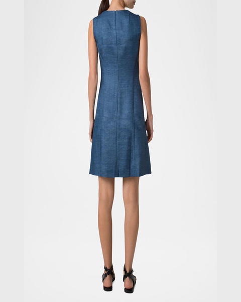 Indian Silk Ottoman Sleeveless A-Line Dress