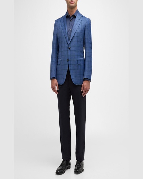 Men's 130s Luxury Wool Windowpane Sport Coat