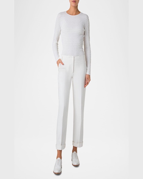 Textured Knit Crewneck Sweater
