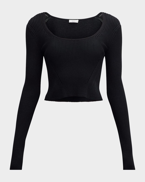 Hazel Ribbed Scoop-Neck Top
