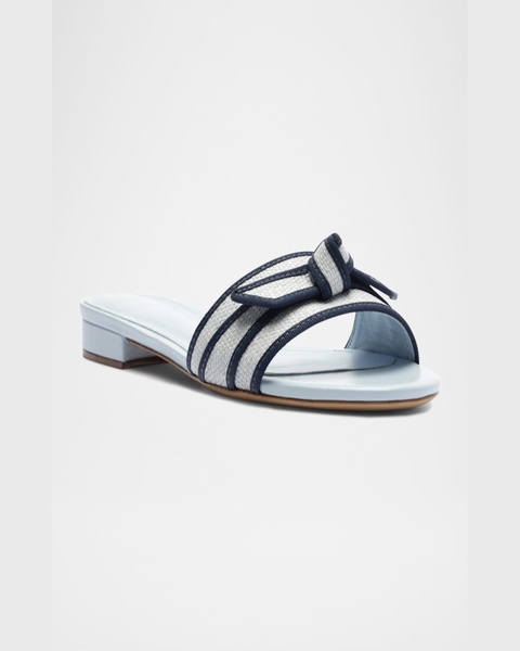 Raffia Knot Flat Slide Sandals