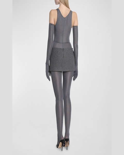 Low-Rise Pinstripe Wool Mini Skirt