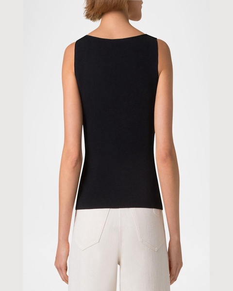 Square-Neck Viscose Stretch Rib Tank Top