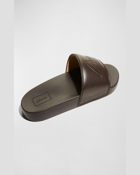 Men's Leather and Rubber Slide Sandals