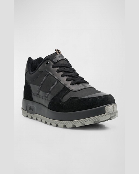 Men's Fabric and Suede Low-Top Sneakers