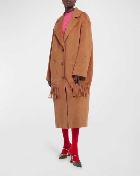 Eleanor Fringe Detail Duster Coat 