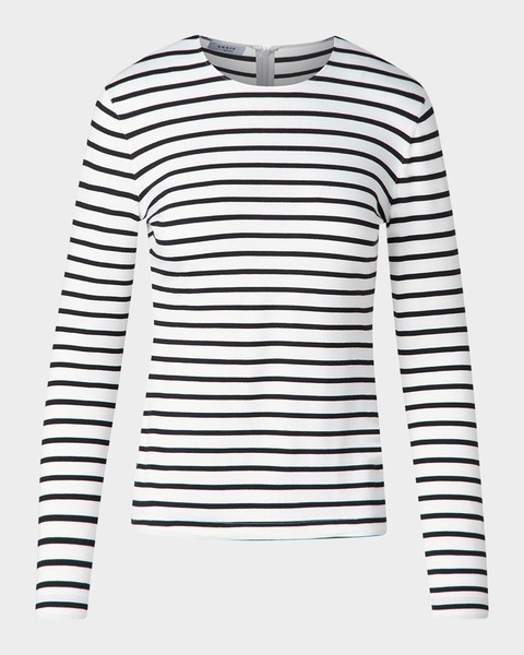 Sailor Striped Long-Sleeve Viscose Jersey Top