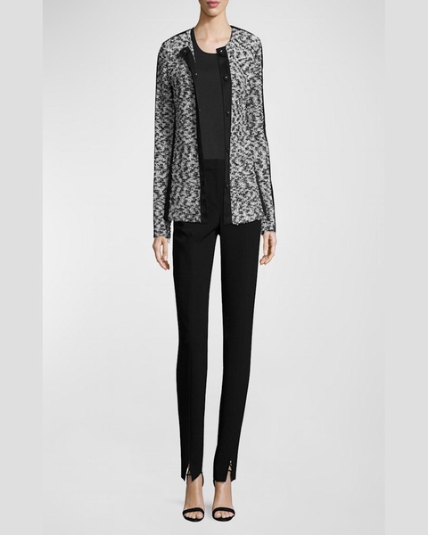Crepe Marocain Ankle Pants, Caviar