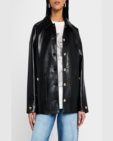 Luca Leather Shirt Jacket 