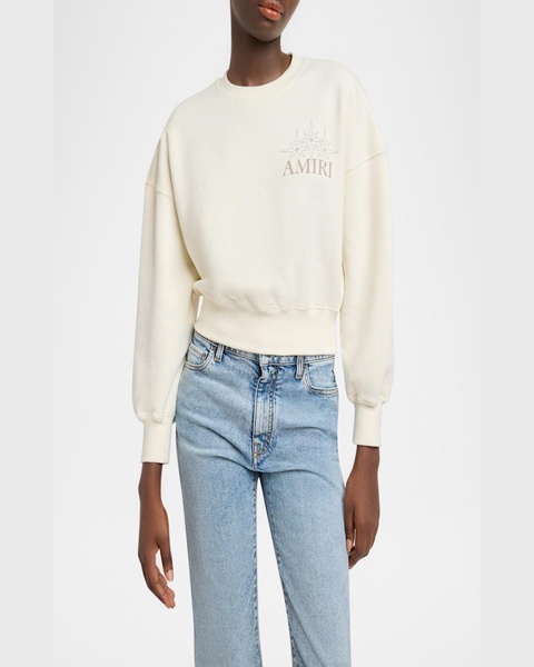 Amiri Starburst Crop Crewneck Sweatshirt