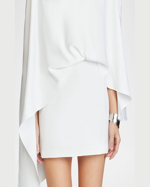 Laure Asymmetric Draped Crepe Mini Dress