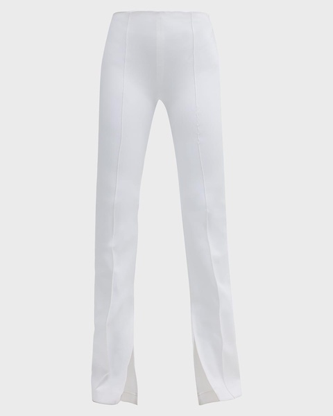 Neoprene Slit-Cuff Flare Pants