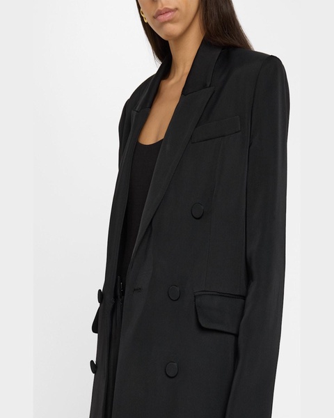Double-Breasted Viscose Twill Blazer