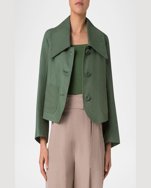  Fitted Washed Raw Linen Jacket