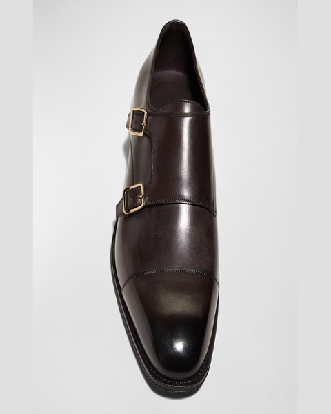 Men's Claydon Leather Double Monk Strap Loafers